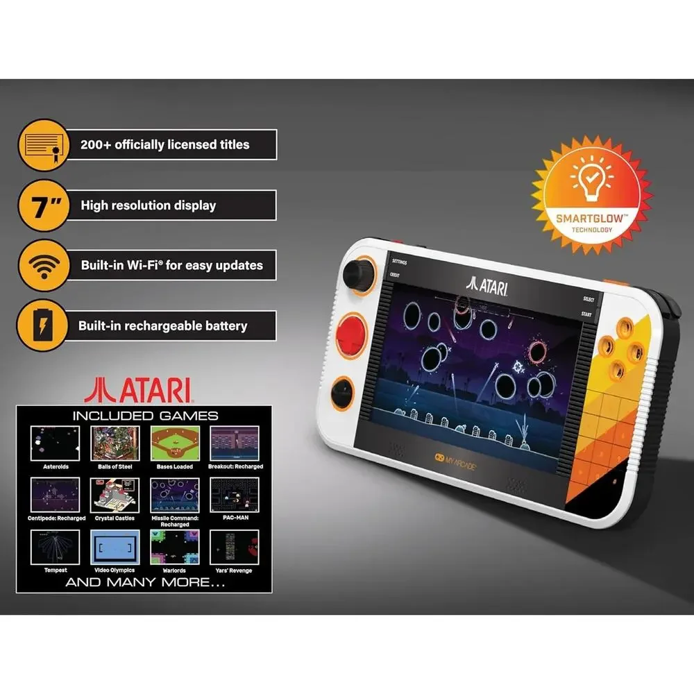 🔥My Arcade Atari Gamestation Go Over 200+ Preloaded Retro Games 7